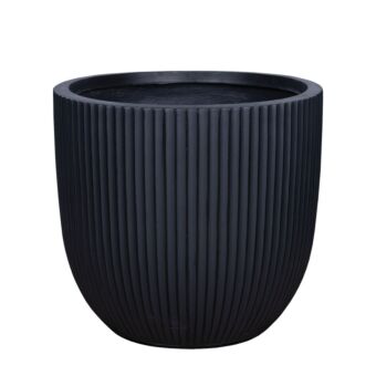 ΓΛΑΣΤΡΑ FIBERCLAY XLARGE ΜΑΥΡΟ ΣΤΡΟΓΓΥΛΟ ΚΑΘΕΤΕΣ ΡΑΒΔΩΣΕΙΣ - Φ49x47cm
