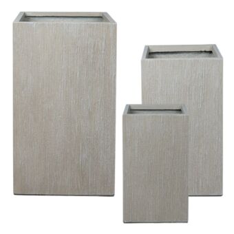 ΓΛΑΣΤΡΑ FIBERCLAY ΣΕΤ/3 ΜΠΕΖ ΤΕΤΡΑΓΩΝΟ ΨΗΛΟ - S:27x27x59, M:34x34x68, L:41x41x78 18/ΠΑΛ
