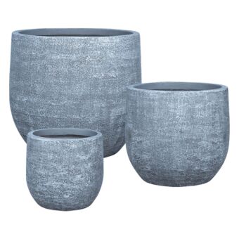 ΓΛΑΣΤΡΑ FIBERCLAY ΣΕΤ/3 ΓΚΡΙ ΤΣΙΜΕΝΤΟ ΣΤΡΟΓΓΥΛΟ - S:Φ31x28, M:Φ41x37, L:Φ52x47cm 20/ΠΑΛ