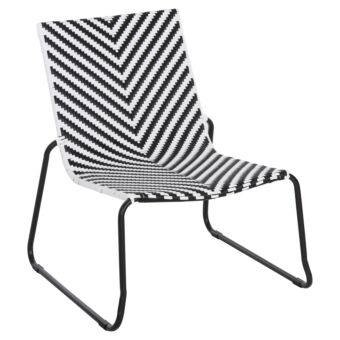 ΜΕΤΑΛΛΙΚΗ ΚΑΡΕΚΛΑ ΜΑΥΡΟ & ΑΣΠΡΟ ΣΥΝΘ.RATTAN 66x68x75Υεκ.