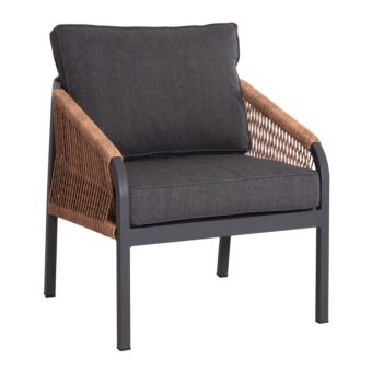 ΠΟΛΥΘΡΟΝΑ ΑΛΟΥΜΙΝΙΟΥ ΑΝΘΡΑΚΙ ΜΕ ΚΑΦΕ P.E.RATTAN 67x74x72-87Υεκ.
