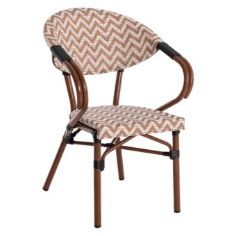 ΠΟΛΥΘΡΟΝΑ BAMBOO LOOK ΚΑΦΕ-ΛΕΥΚΟ 556,5x56,5x82 εκ.