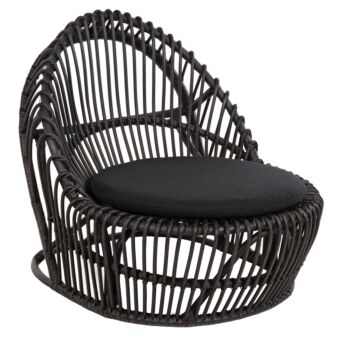 ΠΟΛΥΘΡΟΝΑ ΦΥΣΙΚΟ RATTAN ΜΕ ΜΑΞΙΛΑΡΙ-ΜΑΥΡΟ 80x97x85Υεκ.