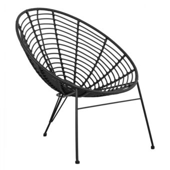 ΠΟΛΥΘΡΟΝΑ ΤΥΠΟΥ ΦΩΛΙΑ ΜΕΤΑΛΛΙΚΗ ΜΕ ΜΑΥΡΟ WICKER 73x83x86Υ εκ.