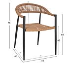 ΠΟΛΥΘΡΟΝΑ ΑΛΟΥΜΙΝΙΟΥ ΑΝΘΡΑΚΙ PΕ RATTAN ΜΠΕΖ 56x60x78 εκ.