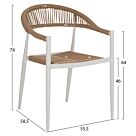 ΠΟΛΥΘΡΟΝΑ ΑΛΟΥΜΙΝΙΟΥ ΛΕΥΚΗ PΕ RATTAN ΜΠΕΖ 55.5x58.5x78 εκ.