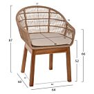 ΠΟΛΥΘΡΟΝΑ TEAK ΠΟΔΙΑ ΣΚΕΛΕΤΟΣ ΑΛΟΥΜΙΝΙΟΥ & POLYRATTAN 64x60x87Yεκ.