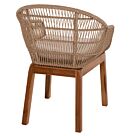 ΠΟΛΥΘΡΟΝΑ TEAK ΠΟΔΙΑ ΣΚΕΛΕΤΟΣ ΑΛΟΥΜΙΝΙΟΥ & POLYRATTAN 64x60x87Yεκ.