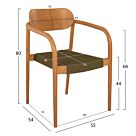 ΠΟΛΥΘΡΟΝΑ  ΞΥΛΟ TEAK ΦΥΣΙΚΟ & ΠΡΑΣΙΝΟ ΣΧΟΙΝΙ 55x54x80Yεκ.