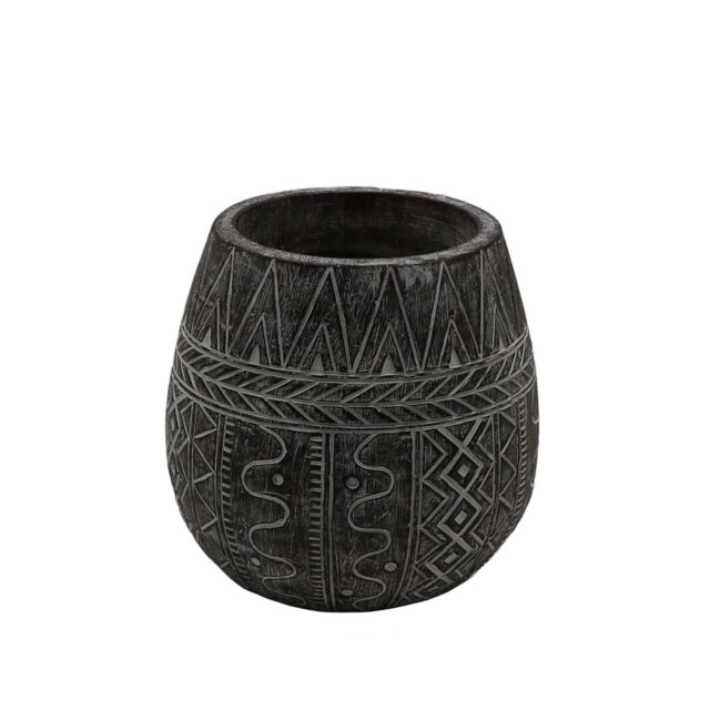 NOIR ΚΑΣΠΩ POLYRESIN ΜΑΥΡΟ ΛΕΥΚΟ D12,5xH12,3cm