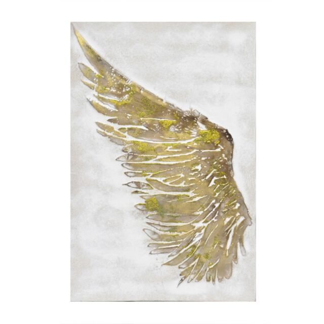 ALA 1 ΠΙΝΑΚΑΣ ΚΑΜΒΑΣ ΛΕΥΚΟ ΧΡΥΣΟ ΞΥΛΟ ΓΚΡΙ 40x60xH1,8cm
