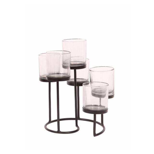 SARIO BLACK ΚΗΡΟΠΗΓΙΟ ΣΙΔΕΡΟ ΓΥΑΛΙ ΜΑΥΡΟ ΔΙΑΦΑΝΟ D23xH23cm