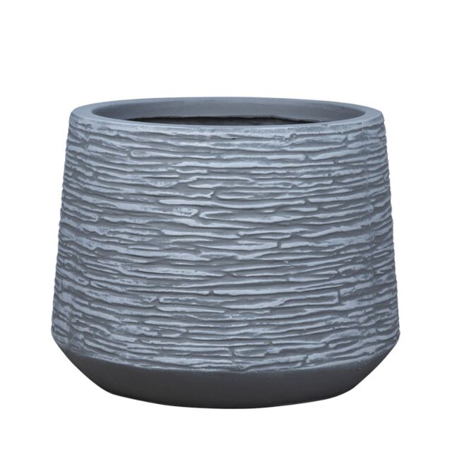ΓΛΑΣΤΡΑ FIBERCLAY ΜΕΓΑΛΟ ΓΚΡΙ ΑΝΟΙΧΤΟ ΚΩΝΙΚΟ-ΓΡΑΜΜΩΣΕΙΣ - Φ64x48cm