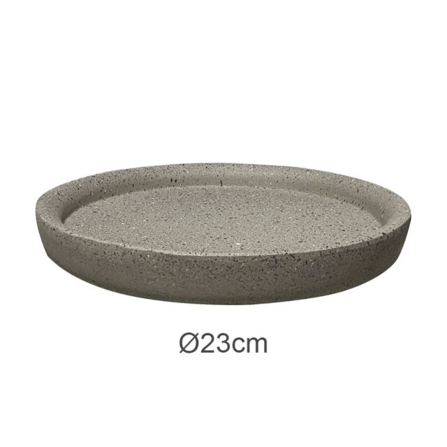 ΠΙΑΤΟ FIBER CLAY ΜΟΚΚΑ-ΜΠΕΖ ΓΡΑΝΙΤΗ ΣΤΡΟΓΓΥΛΟ ΓΙΑ ΚΑΣΠΩ - Φ23x3.5cm