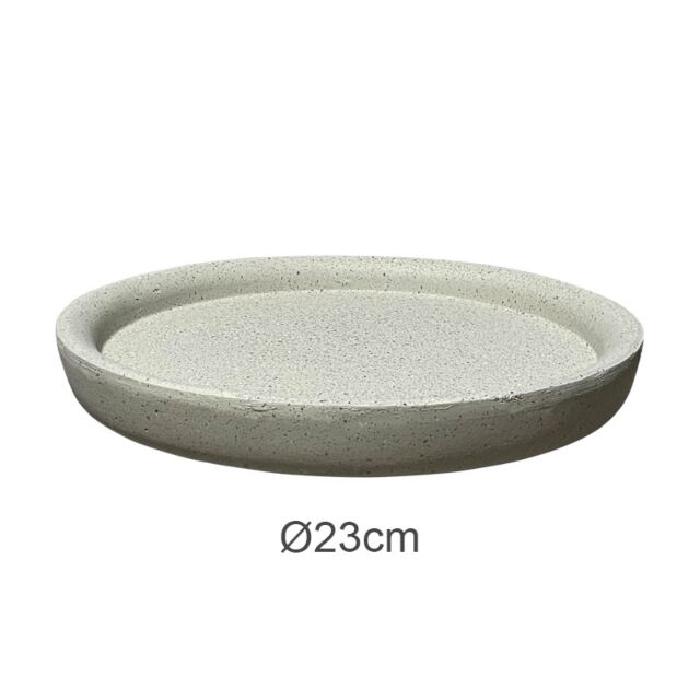 ΠΙΑΤΟ FIBER CLAY ΜΠΕΖ-ΓΡΑΝΙΤΗ ΣΤΡΟΓΓΥΛΟ ΓΙΑ ΚΑΣΠΩ - Φ23x3.5cm
