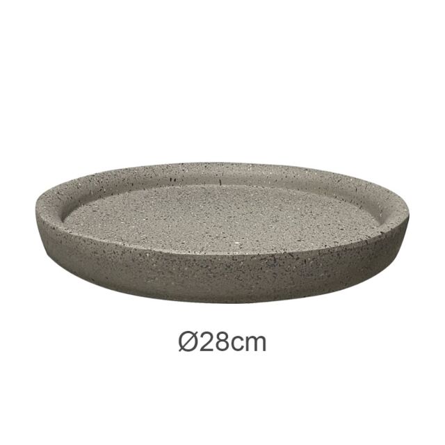 ΠΙΑΤΟ FIBER CLAY ΜΟΚΚΑ-ΜΠΕΖ ΓΡΑΝΙΤΗ ΣΤΡΟΓΓΥΛΟ ΓΙΑ ΚΑΣΠΩ - Φ28x3.5cm