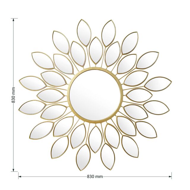 Καθρέπτης Flower χρυσό 83x2.5x83εκ