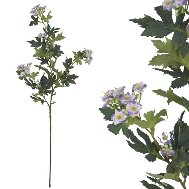 ΚΛΑΔΙ ΠΡΑΣΙΝΟ ΜΕ ΑΝΘΑΚΙΑ ΕΚΡΟΥ/ΜΩΒ - Υ76cm