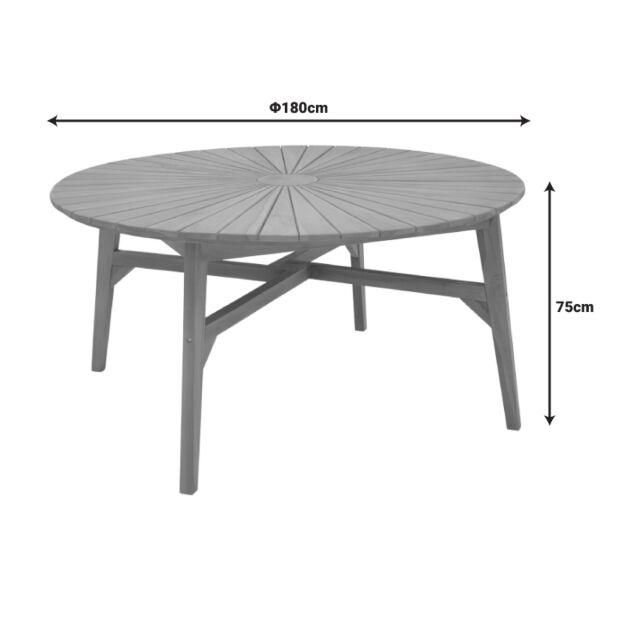 Τραπέζι Colen pakoworld teak ξύλο σε φυσική απόχρωση Φ180x75εκ