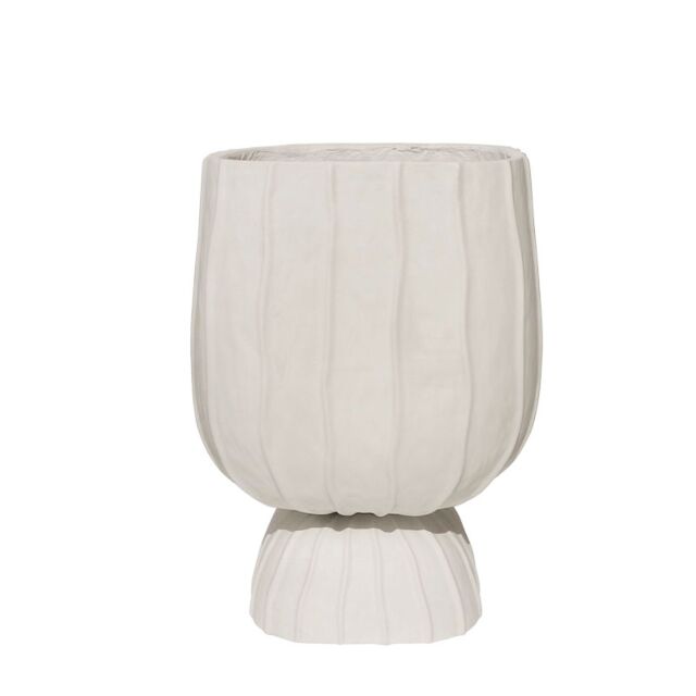 ΓΛΑΣΤΡΑ FIBERCLAY ΜΠΩΛ ΜΕ ΒΑΣΗ ΕΚΡΟΥ/ΡΑΒΔΩΣΕΙΣ - 32.5x32.5x39.5cm
