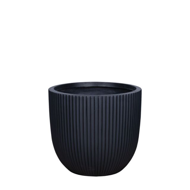ΓΛΑΣΤΡΑ FIBERCLAY MEDIUM ΜΑΥΡΟ ΣΤΡΟΓΓΥΛΟ ΚΑΘΕΤΕΣ ΡΑΒΔΩΣΕΙΣ - Φ34x31cm
