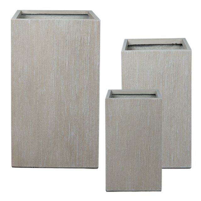 ΓΛΑΣΤΡΑ FIBERCLAY ΣΕΤ/3 ΜΠΕΖ ΤΕΤΡΑΓΩΝΟ ΨΗΛΟ - S:27x27x59, M:34x34x68, L:41x41x78 18/ΠΑΛ