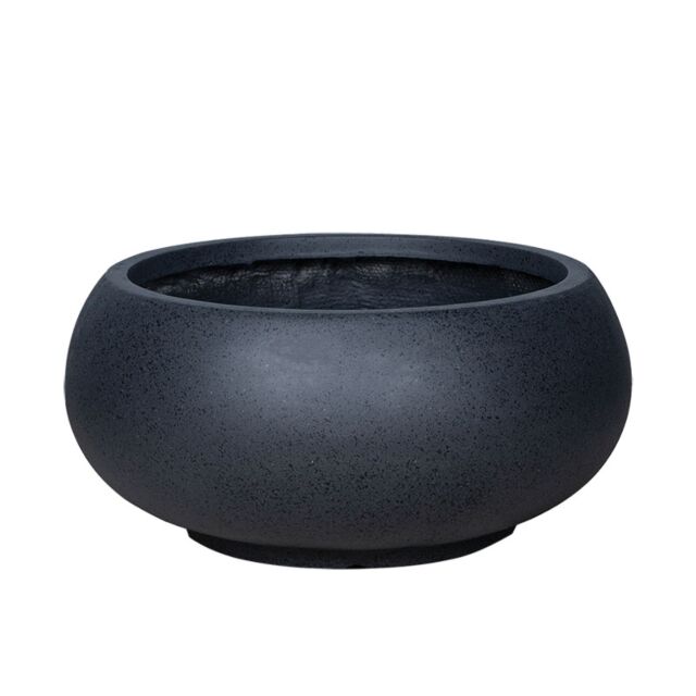 ΓΛΑΣΤΡΑ FIBERCLAY LARGE ΜΑΥΡΟ ΓΡΑΝΙΤΗ ΣΤΡΟΓΓΥΛΟ ΓΑΒΑΘΑ - Φ55x25cm