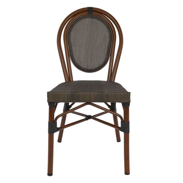 ΚΑΡΕΚΛΑ ΑΛΟΥΜΙΝΙΟΥ BAMBOO ΚΑΦΕ ΜΕ TEXTLINE 40,5x56,5x89,5 εκ. 
