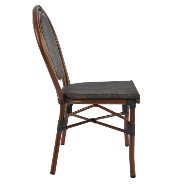 ΚΑΡΕΚΛΑ ΑΛΟΥΜΙΝΙΟΥ BAMBOO ΚΑΦΕ ΜΕ TEXTLINE 40,5x56,5x89,5 εκ. 