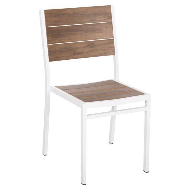 ΚΑΡΕΚΛΑ ΑΛΟΥΜΙΝΙΟΥ ΛΕΥΚΗ ΜΕ POLYWOOD 46x52x86Υεκ.