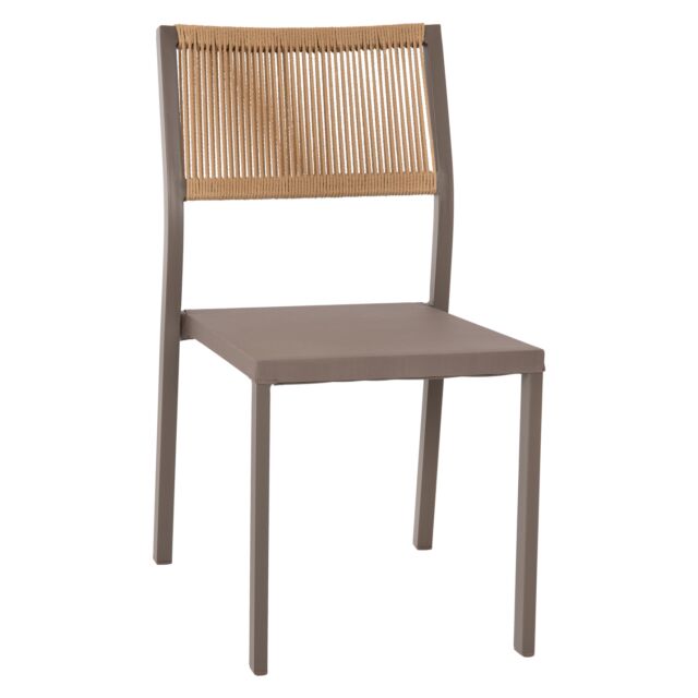 ΚΑΡΕΚΛΑ ΑΛΟΥΜΙΝΙΟΥ ΣΑΜΠΑΝΙ ΜΕ RATTAN & TEXTLINE 46x55,5x83Υ εκ.
