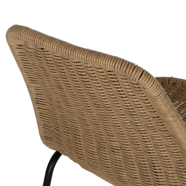 ΚΑΡΕΚΛΑ ΕΠΑΓΓΕΛΜΑΤΙΚΗ ΜΕΤΑΛΛΟ ΜΑΥΡΟ ΜΕ RATTAN ΦΥΣΙΚΟ 43.5x63x82Υεκ.