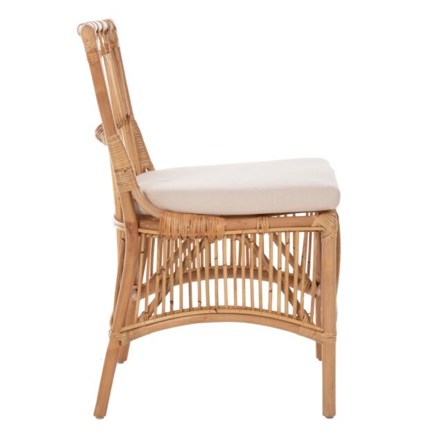 ΚΑΡΕΚΛΑ RATTAN ΣΕ ΦΥΣΙΚΟ-ΜΑΞΙΛΑΡΙ ΣΕ ΛΕΥΚΟ 53x58x91Υεκ.