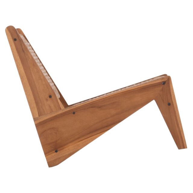 ΚΑΡΕΚΛΑ LOUNGE ΞΥΛΟ TEAK ΣΕ ΦΥΣΙΚΟ--ΣΥΝΘ.ΣΧΟΙΝΙ ΜΠΕΖ 55,5x74x65Υεκ.