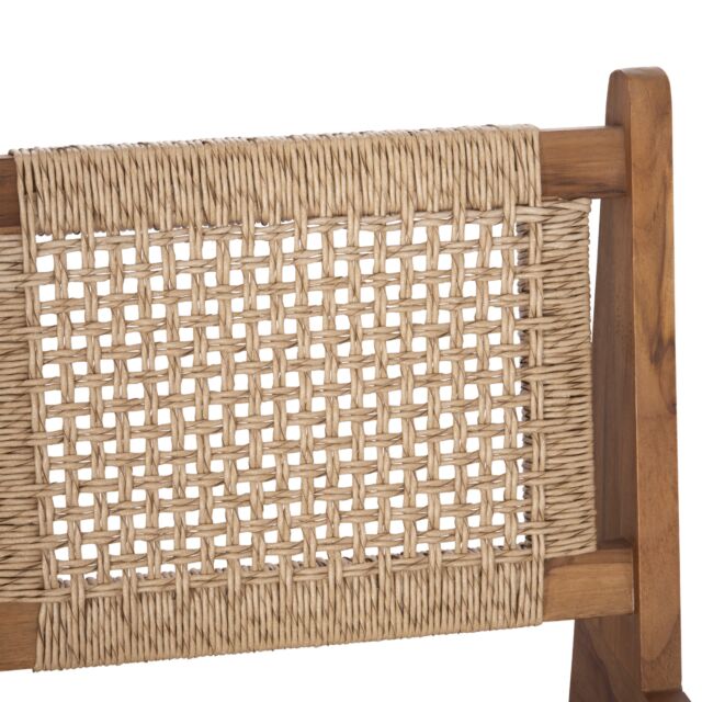ΚΑΡΕΚΛΑ LOUNGE ΞΥΛΟ TEAK ΣΕ ΦΥΣΙΚΟ--ΣΥΝΘ.ΣΧΟΙΝΙ ΜΠΕΖ 55,5x74x65Υεκ.