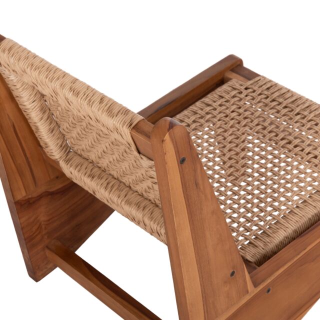 ΚΑΡΕΚΛΑ LOUNGE ΞΥΛΟ TEAK ΣΕ ΦΥΣΙΚΟ--ΣΥΝΘ.ΣΧΟΙΝΙ ΜΠΕΖ 55,5x74x65Υεκ.