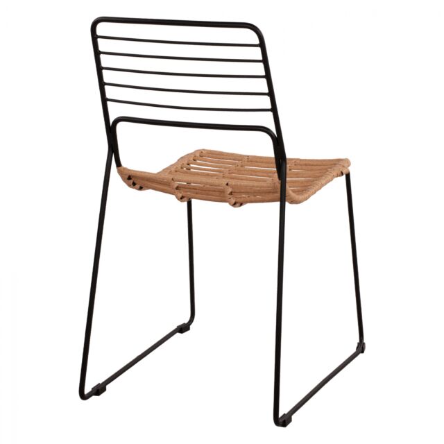 ΚΑΡΕΚΛΑ ΜΕΤΑΛΛΙΚΗ ΜΕ WICKER ΜΠΕΖ 51x54x83Υ εκ.