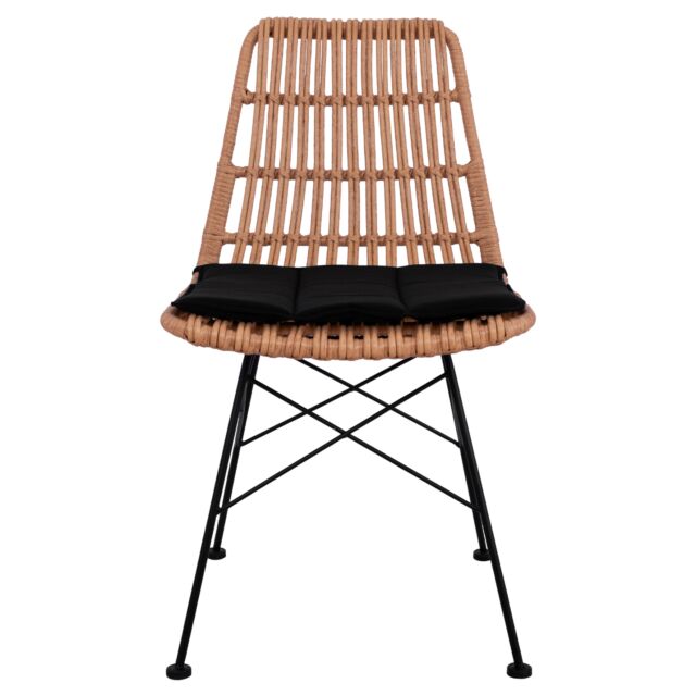 ΚΑΡΕΚΛΑ ΜΕΤΑΛΛΙΚΗ ΜΕ ΜΑΞΙΛΑΡΙ ΜΕ WICKER ΜΠΕΖ 47x58x84,5Υ εκ.