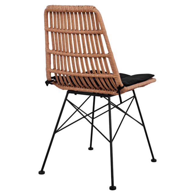 ΚΑΡΕΚΛΑ ΜΕΤΑΛΛΙΚΗ ΜΕ ΜΑΞΙΛΑΡΙ ΜΕ WICKER ΜΠΕΖ 47x58x84,5Υ εκ.