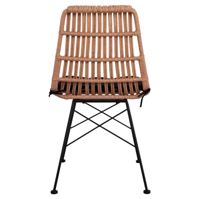 ΚΑΡΕΚΛΑ ΜΕΤΑΛΛΙΚΗ ΜΕ ΜΑΞΙΛΑΡΙ ΜΕ WICKER ΜΠΕΖ 47x58x84,5Υ εκ.