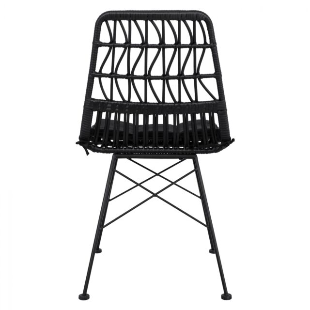ΚΑΡΕΚΛΑ ΜΕΤΑΛΛΙΚΗ ΜΕ ΜΑΞΙΛΑΡΙ ΜΕ WICKER ΜΑΥΡΟ 48x60x83,5Υ εκ
