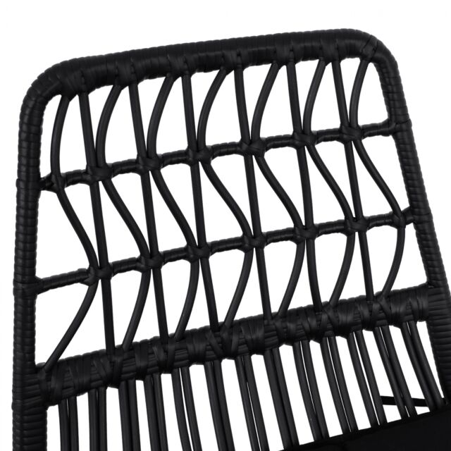 ΚΑΡΕΚΛΑ ΜΕΤΑΛΛΙΚΗ ΜΕ ΜΑΞΙΛΑΡΙ ΜΕ WICKER ΜΑΥΡΟ 48x60x83,5Υ εκ