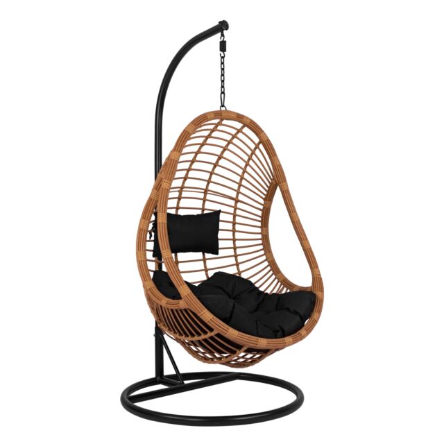 ΚΡΕΜΑΣΤΗ ΠΟΛΥΘΡΟΝΑ ΦΩΛΙΑ ΜΕ ΜΠΕΖ WICKER & ΜΑΥΡΑ ΜΑΞΙΛΑΡΙΑ Φ95Χ195Υ εκ.