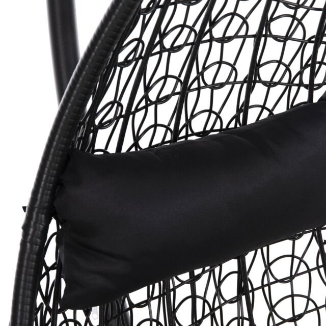 ΚΡΕΜΑΣΤΗ ΠΟΛΥΘΡΟΝΑ ΦΩΛΙΑ ΜΕΤΑΛΛΟ-ΣΥΝΘ.RATTAN ΜΑΥΡΟ Φ95x195Υεκ.