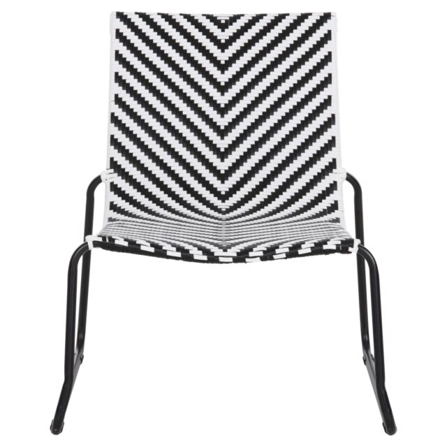 ΜΕΤΑΛΛΙΚΗ ΚΑΡΕΚΛΑ ΜΑΥΡΟ & ΑΣΠΡΟ ΣΥΝΘ.RATTAN 66x68x75Υεκ.