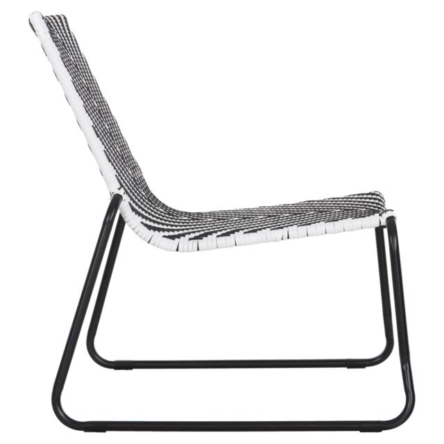 ΜΕΤΑΛΛΙΚΗ ΚΑΡΕΚΛΑ ΜΑΥΡΟ & ΑΣΠΡΟ ΣΥΝΘ.RATTAN 66x68x75Υεκ.