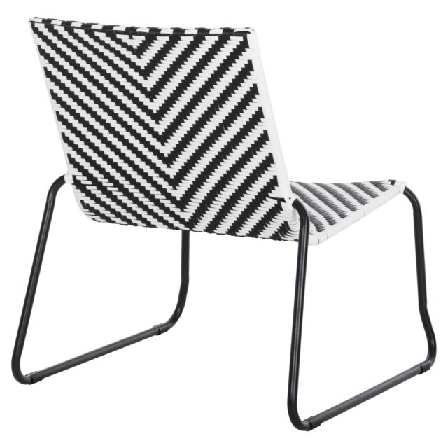 ΜΕΤΑΛΛΙΚΗ ΚΑΡΕΚΛΑ ΜΑΥΡΟ & ΑΣΠΡΟ ΣΥΝΘ.RATTAN 66x68x75Υεκ.