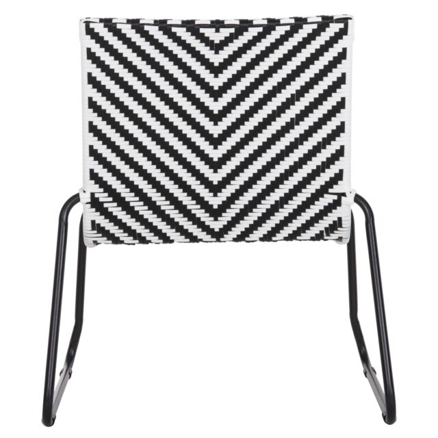 ΜΕΤΑΛΛΙΚΗ ΚΑΡΕΚΛΑ ΜΑΥΡΟ & ΑΣΠΡΟ ΣΥΝΘ.RATTAN 66x68x75Υεκ.