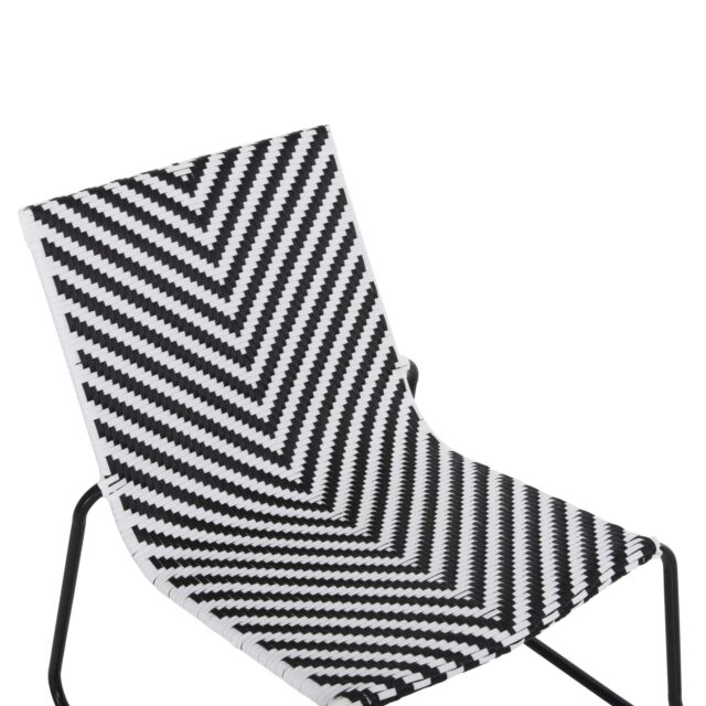 ΜΕΤΑΛΛΙΚΗ ΚΑΡΕΚΛΑ ΜΑΥΡΟ & ΑΣΠΡΟ ΣΥΝΘ.RATTAN 66x68x75Υεκ.