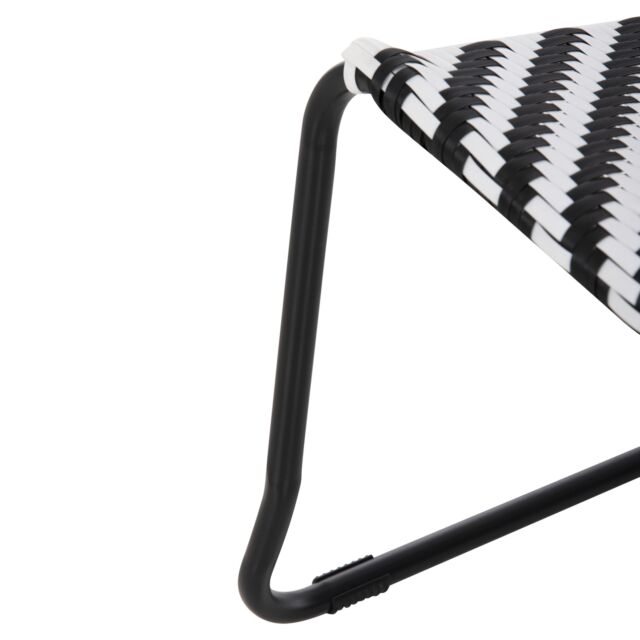 ΜΕΤΑΛΛΙΚΗ ΚΑΡΕΚΛΑ ΜΑΥΡΟ & ΑΣΠΡΟ ΣΥΝΘ.RATTAN 66x68x75Υεκ.